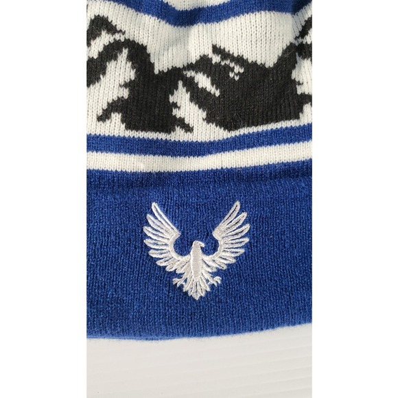 Colorado AvalanchePom Beanie Winter Hat Mountain Eagle Knit Cap Blue White - Picture 5 of 5